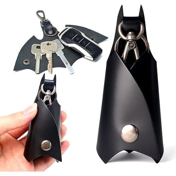 CAILLU Leather Bat Keychain for Men and Women