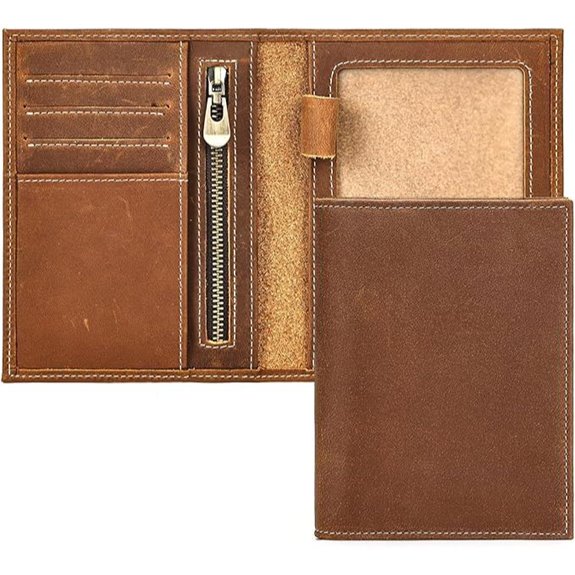 Genuine Leather Passport Holder with Bifold Design