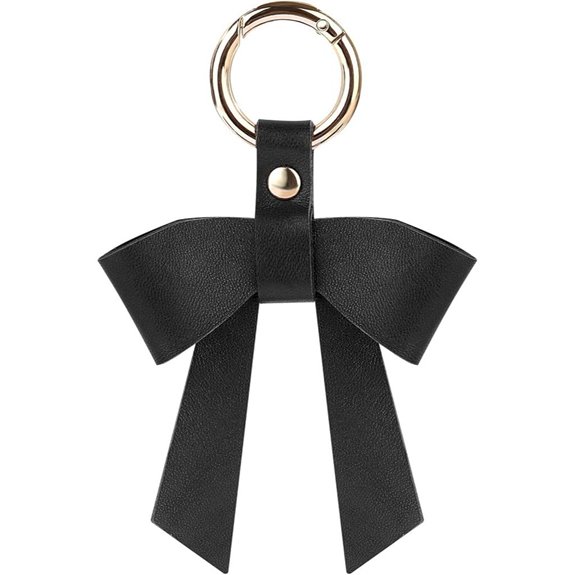 Leather Bow Keychain for Bags and Purses
