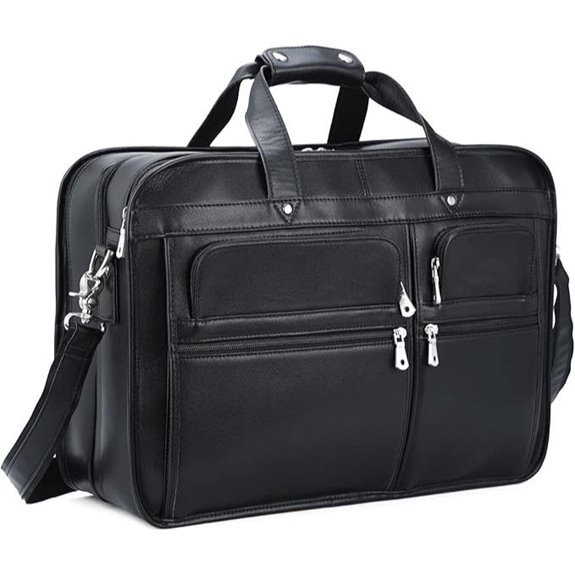Polare Leather Laptop Briefcase for Men Fits 17.3