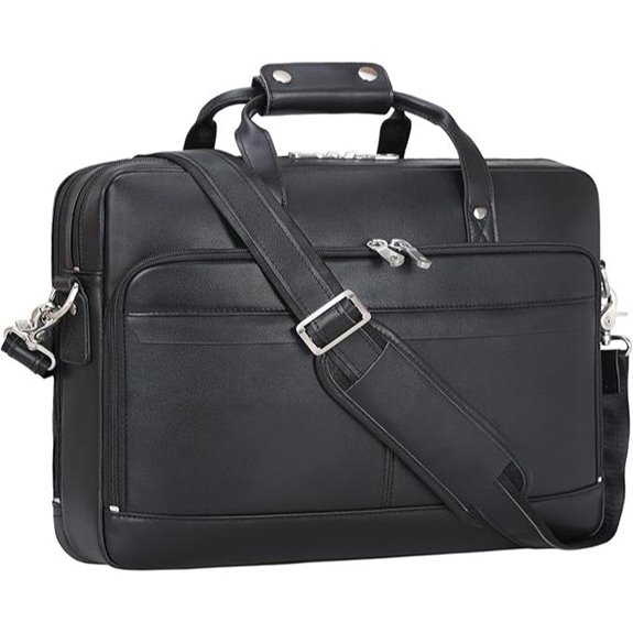 Masa Kawa Leather Briefcase for Men with Laptop Compartment