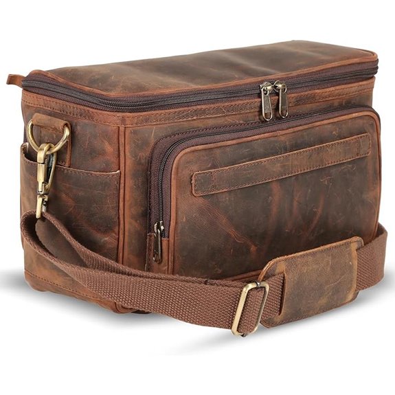 Rofozzi Leather Camera Messenger Bag with Tripod Slot