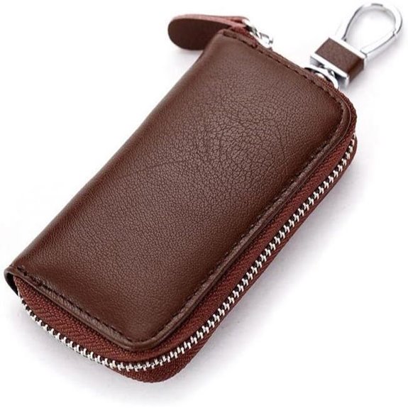 WESTONETEK Leather Car Key Holder Wallet with Hooks