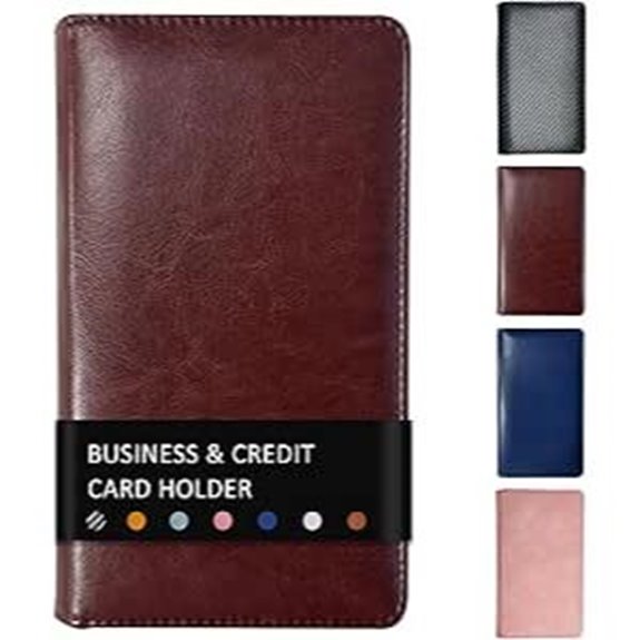 Leather Business Card Holder with 240 Capacity