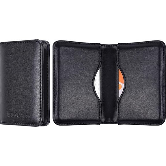 Wisdompro Leather Business Card Holder with Magnetic Closure