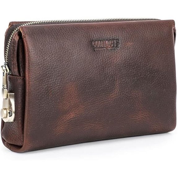 CONTACTS Leather Lock Clutch Wallet and Phone Organizer