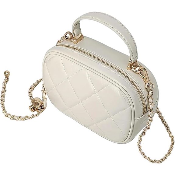 Genuine Leather Crossbody Bag with Adjustable Chain