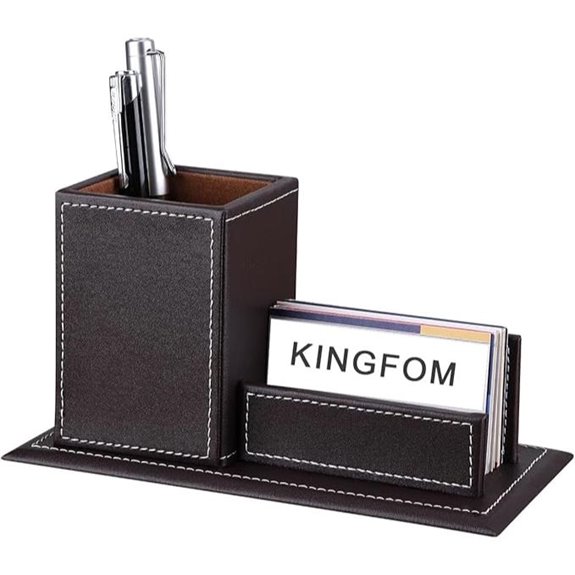 Kingfom PU Leather Desk Organizer and Accessories