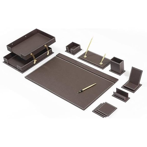 MOOGCO Leather Desk Organizer Set