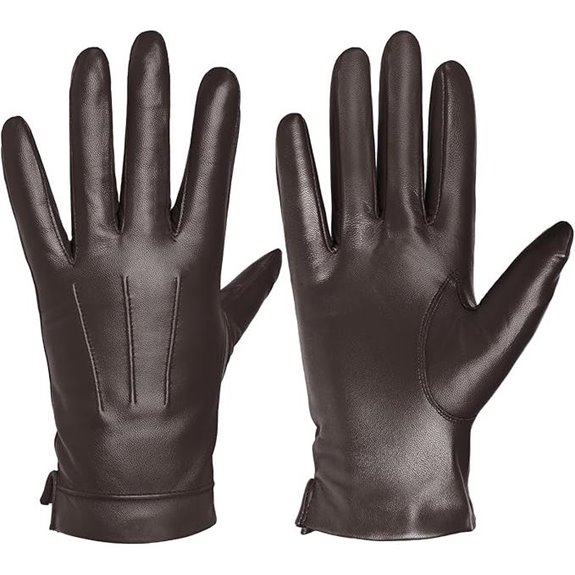 Harssidanzar Mens Leather Gloves with Cashmere Lining