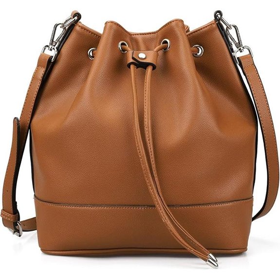 AFKOMST Leather Bucket & Crossbody Handbag for Women