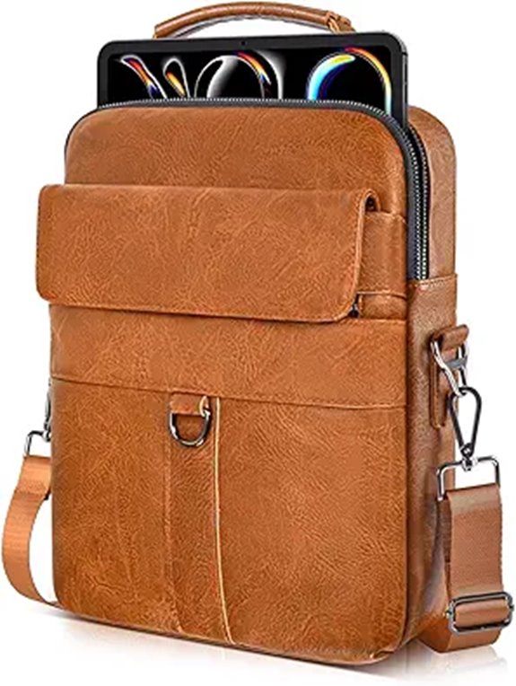 11-Inch Leather Shoulder Bag for iPad Pro/Air with Keyboard