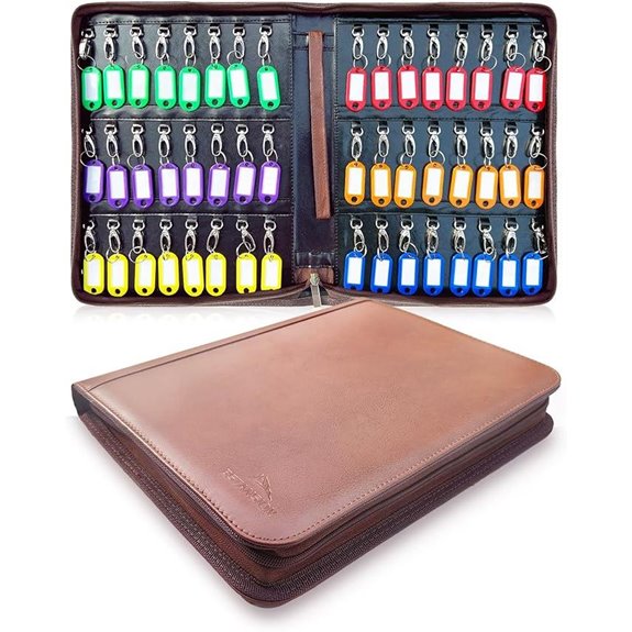 Portable Leather Key Organizer with 48 Hooks