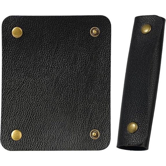 Leather Luggage Handle Wraps with Brass Clasps (2 pcs)