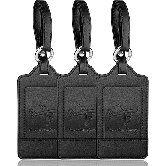 Teskyer 3 Pack Leather Luggage Tags for Suitcases