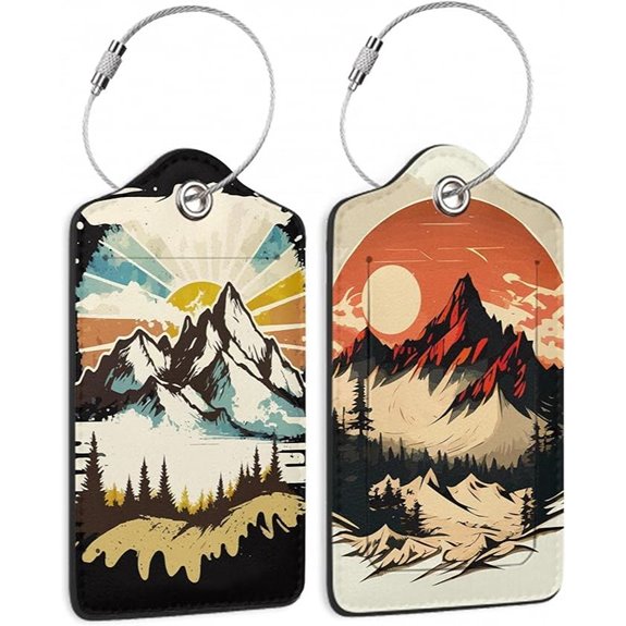 Leather Luggage Tags 2-Pack with Privacy Cover