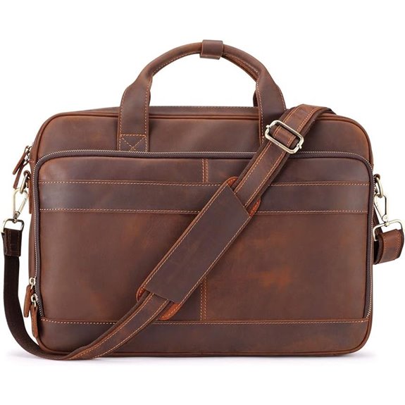 Jack&Chris Leather Briefcase for Men with Laptop Slot