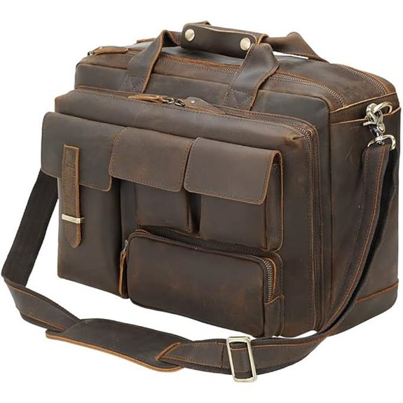 TIDING Leather Briefcase for Men with Laptop Compartment