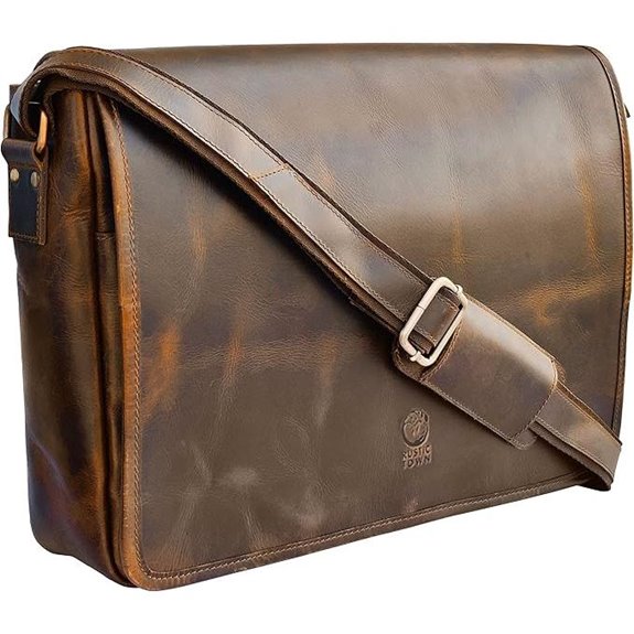 Leather Messenger Bag for Men 16 Laptop Satchel