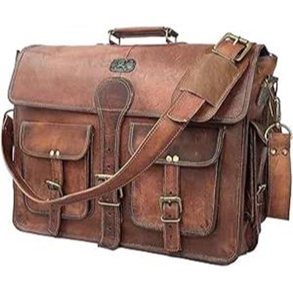 Leather Messenger Bag for Men with Laptop Compartment