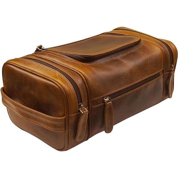ELIZO Leather Travel Toiletry Bag for Men