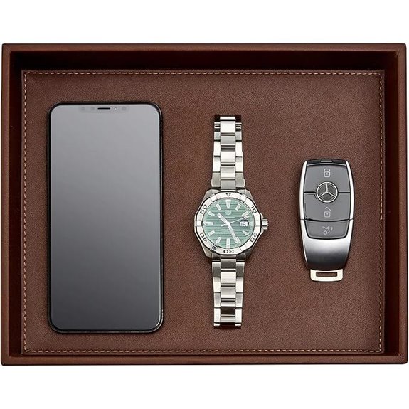 Gallaway Leather Men’s Valet Tray for Keys and Wallet