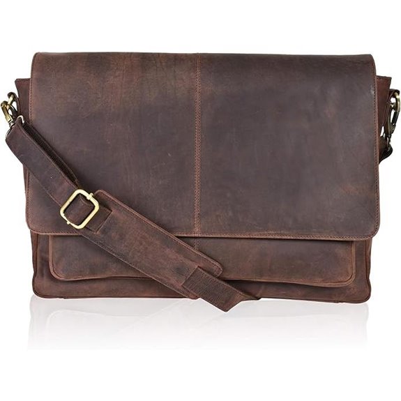 Oak Leathers Leather Messenger Bag for Men and Women