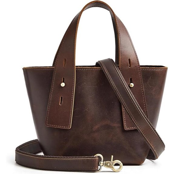 S-ZONE Leather Mini Crossbody Tote Bag