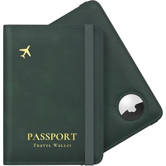 leather passport holder with airtag