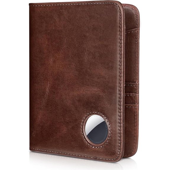 Leather Passport Holder with AirTag Slot and RFID Blocking
