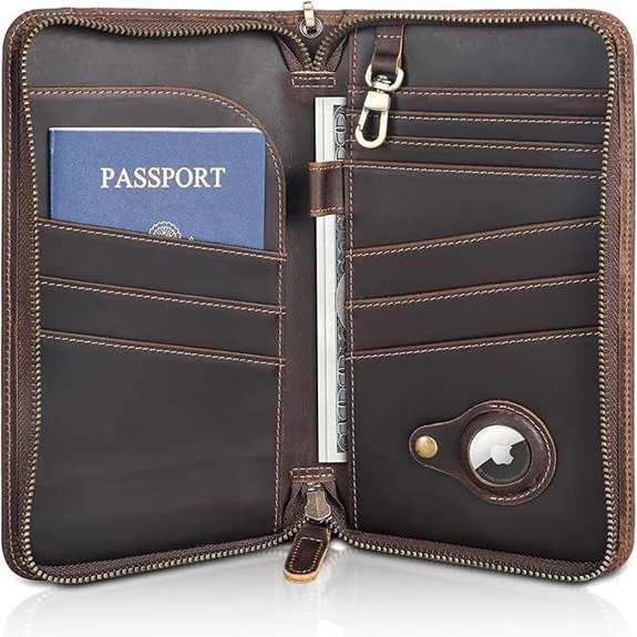 Polare Leather Passport Wallet & Document Organizer