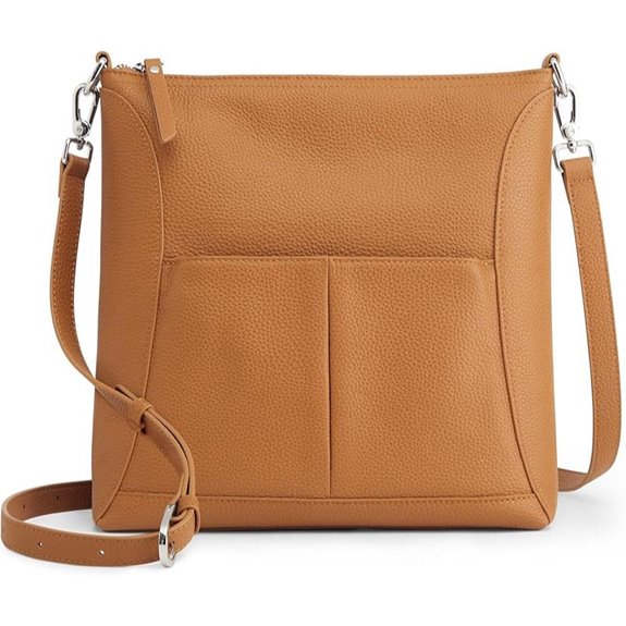 S-ZONE Leather Crossbody Bag with RFID Blocking