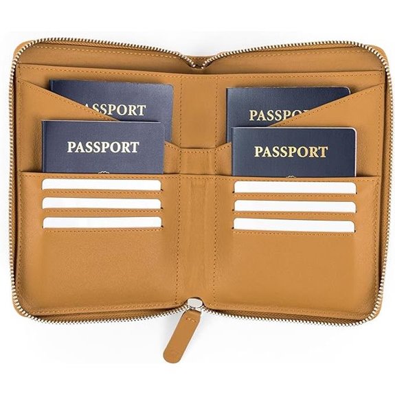 Leather Family Passport Holder with RFID Protection