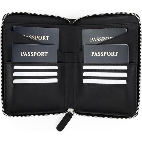 Leather Family Passport Holder with RFID Protection