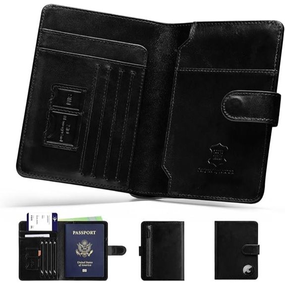 LORZOR Leather Passport Holder with Airtag & RFID
