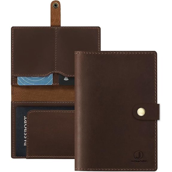 Jack & Chris RFID Leather Passport Holder with Card Case