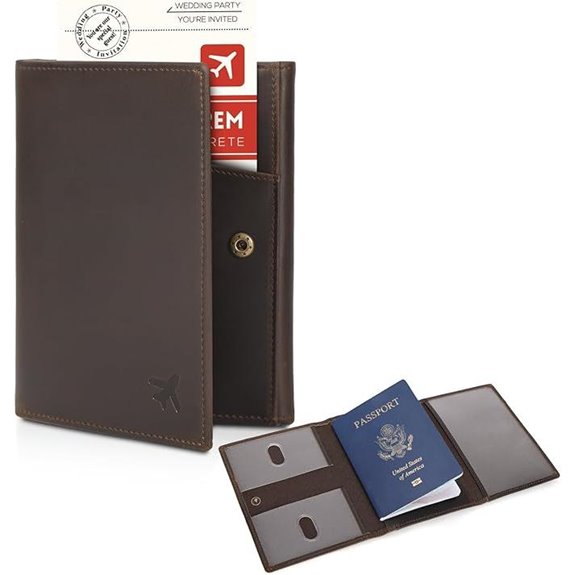 Polare Leather RFID Passport Wallet for Travelers