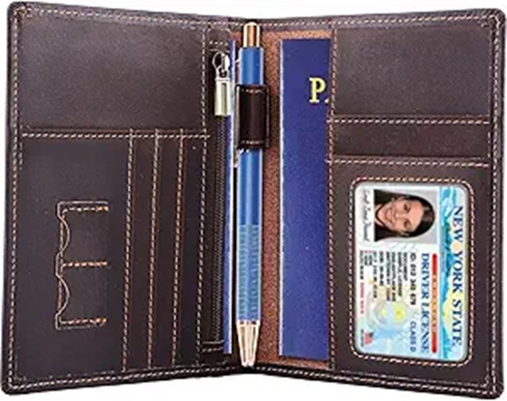 Star Vista Leather Passport Holder with RFID Blocking