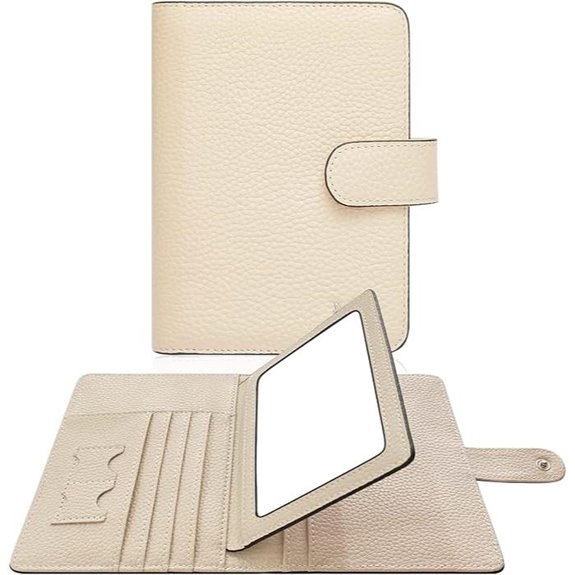 Genuine Leather RFID Passport Holder with Snap Closure