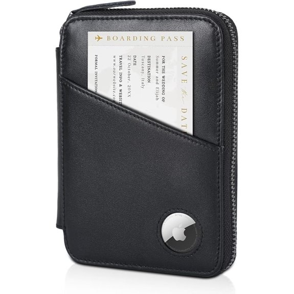 Polare RFID Leather Passport Wallet with Zipper