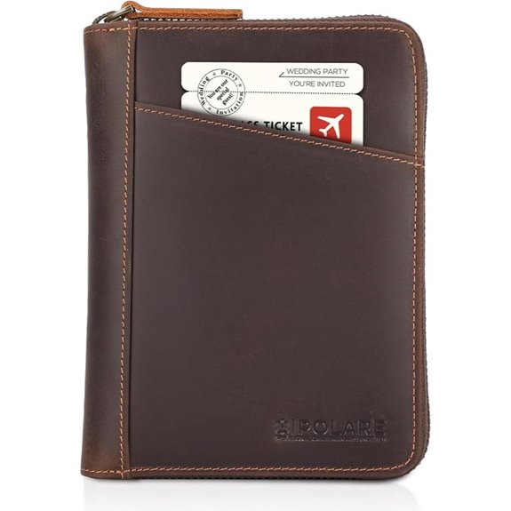 Polare Leather Dual Passport Wallet with RFID Blocking