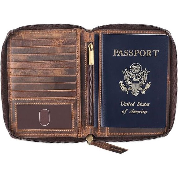 Passport Wallet with RFID Blocking Bifold Leather