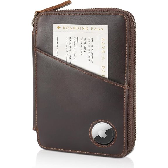Polare Leather Passport Wallet with RFID & AirTag Slot