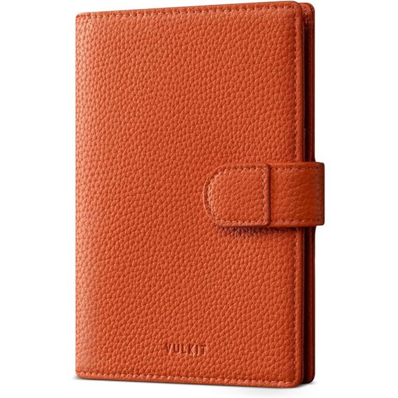 VULKIT Leather Passport Wallet with RFID Blocker