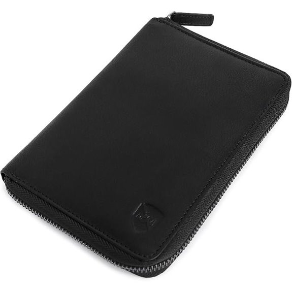 ALLEN & MATE Leather RFID Passport Holder Wallet