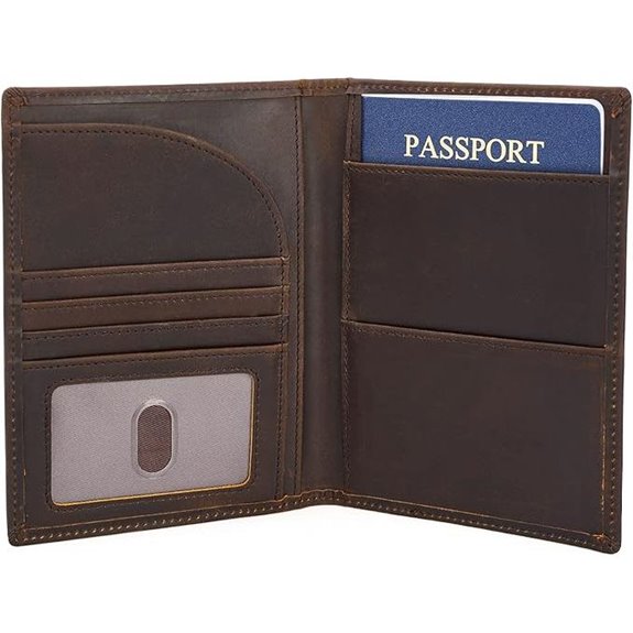 Polare Leather RFID Passport Bifold Wallet for 2 Passports