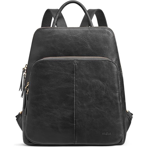 S-ZONE Small Leather RFID Travel Backpack for Women