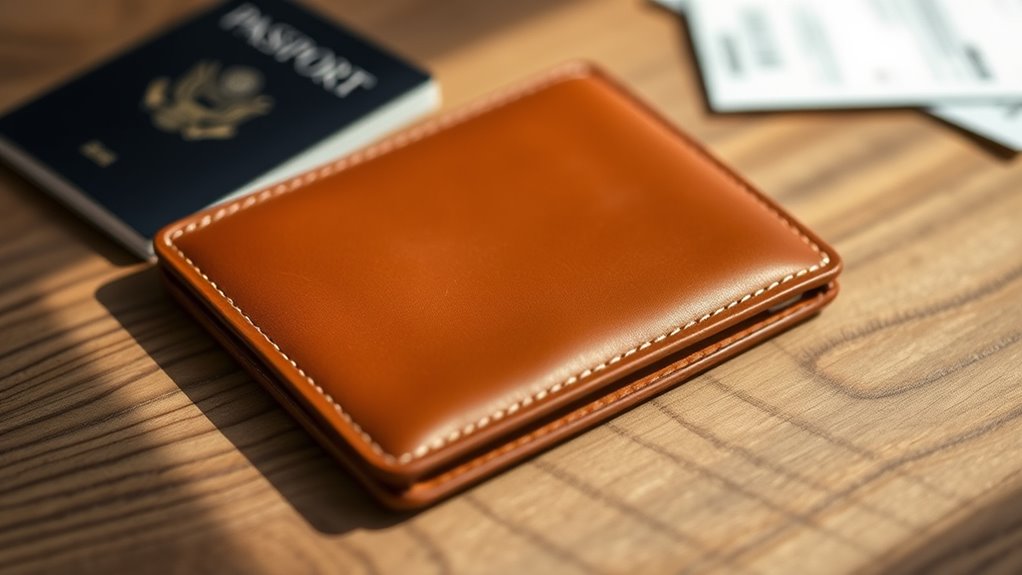 leather rfid travel wallet