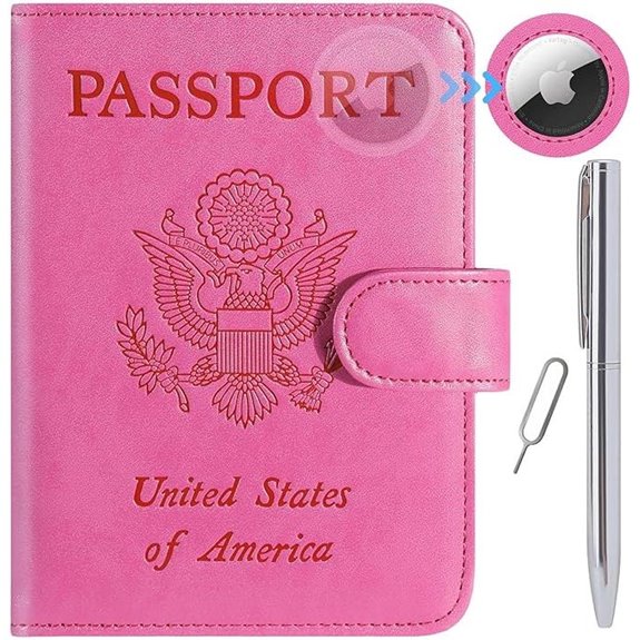 Airtag Passport Holder RFID Leather Travel Wallet