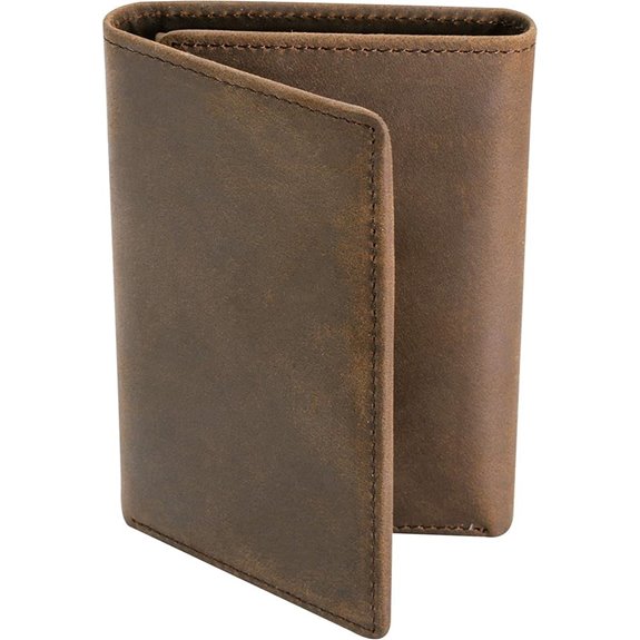 STAY FINE Leather RFID Trifold Wallet with ID